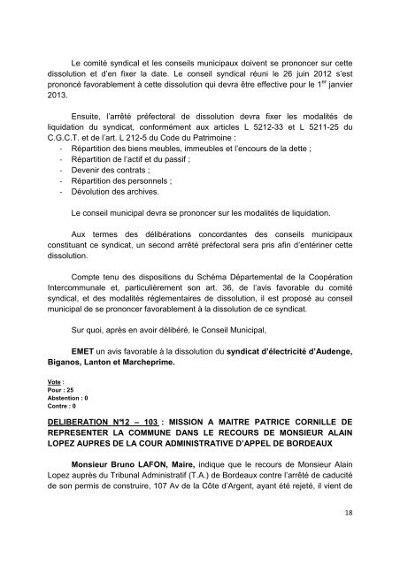 COMPTE-RENDU DU 18.07.2012 - Mairie de Biganos