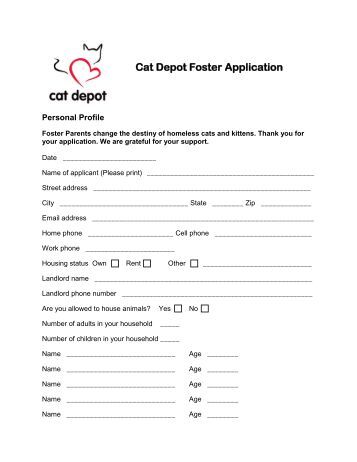 foster care application form foster application young at heart pet rescue foster care application form foster application young at heart pet rescue
