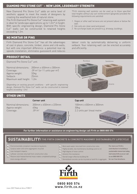 DIAMOND PRO STONE CUT RETAINING WALL SYSTEM