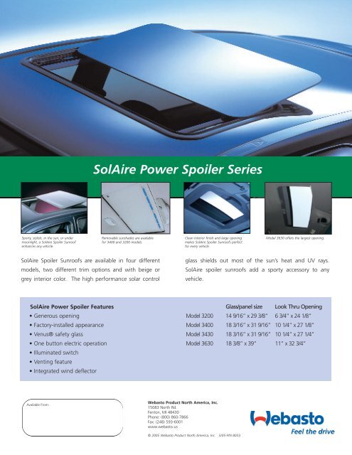 SolAire Power Spoiler Sunroofs