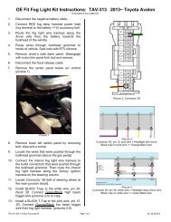 OE Fit Fog Light Kit Instructions TAV-313 2013~ Toyota Avalon