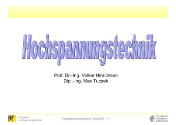 Prof. Dr.-Ing. Volker Hinrichsen Dipl.-Ing. Max Tuczek