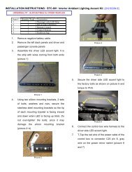 INSTALLATION INSTRUCTIONS STC-601 Interior Ambient Lighting Accent Kit