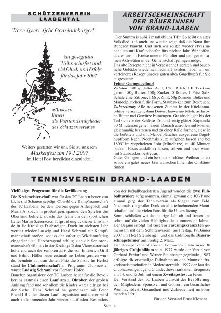 GEMEINDEZEITUNG - 34 - Dezember 2006 (1,9 MB) - Brand-Laaben