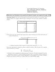 Solución con Statistix de la prueba de falta de ajuste en examen de junio 1999