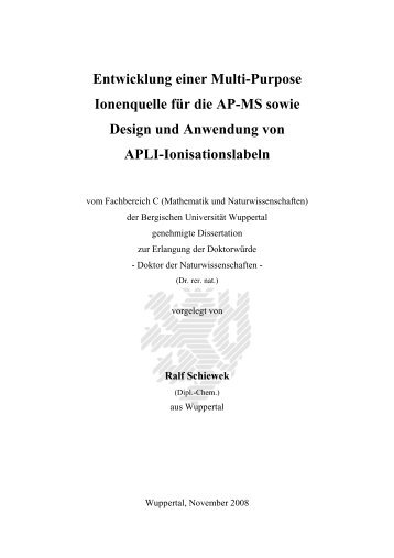 Ralf Schiewek - Analytische Chemie an der Universität Wuppertal ...