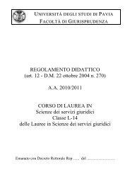 REGOLAMENTO DIDATTICO - Giurisprudenza - UniversitÃ  degli ...