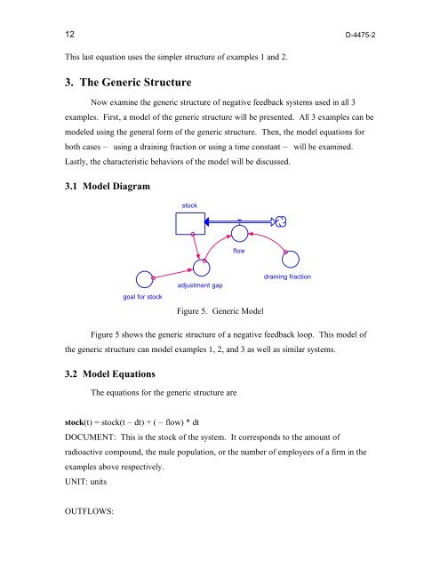 Generic Structures First-Order Negative Feedback