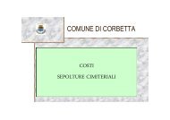 COMUNE DI CORBETTA COSTI SEPOLTURE CIMITERIALI