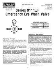 Series 911 E/F Emergency Eye Wash Valve