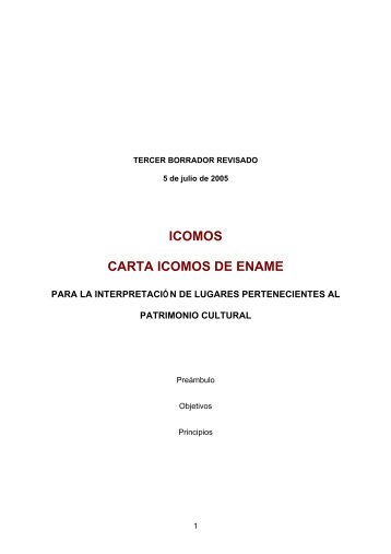 CARTA ICOMOS DE ENAME