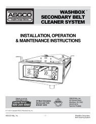 ASGCO WashBox Secondary Belt Cleaner System Operators Manu