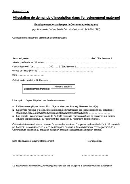 ORGANISATION DE L'ENSEIGNEMENT MATERNEL ET PRIMAIRE ORDINAIRE