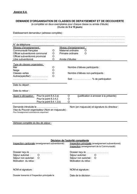 ORGANISATION DE L'ENSEIGNEMENT MATERNEL ET PRIMAIRE ORDINAIRE