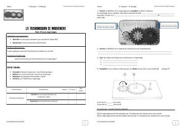 La transmission de mouvement