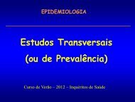 Estudos Transversais (ou de Prevalência)