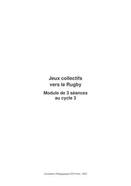 Jeux Collectifs Vers Le Rugby