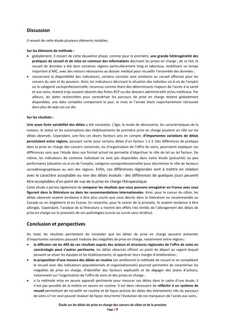 Rapport Ã©tude CÃ´lon et Prostate_FINAL 2 - Institut National Du Cancer