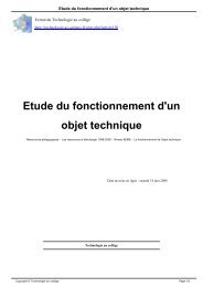 Etude du fonctionnement d'un objet technique