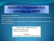 De la CP5 à l’élaboration d’un cycle dans une ASDEP