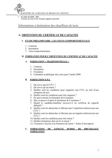 Informations à destination des chauffeurs de taxis