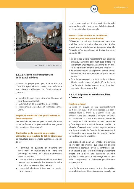 Revêtements des aménagements cyclables