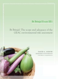 Bt Brinjal The scope and adequacy of the GEAC environmental risk assessment
