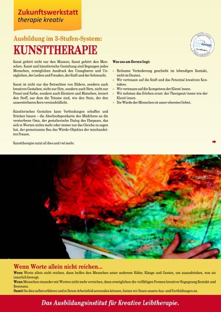 KUNSTTHERAPIE - Zukunftswerkstatt therapie kreativ