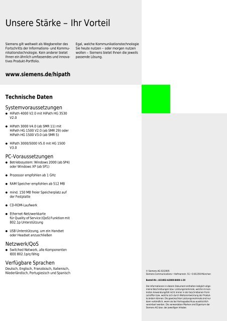 optiClient 130 V5.0 für HiPath 3000/4000/5000