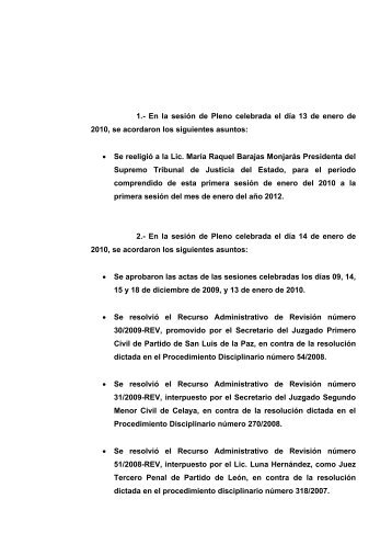 1.- En la sesiÃ³n de Pleno celebrada el dÃ­a 13 de enero de 2010, se ...