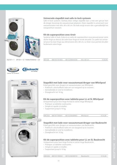 Ontdek het assortiment van accessoires en ... - Whirlpool