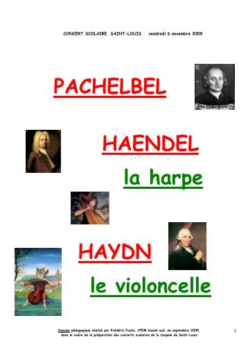 PACHELBEL HAENDEL la harpe HAYDN le violoncelle