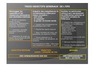 TROIS OBJECTIFS GENERAUX DE L’EPS