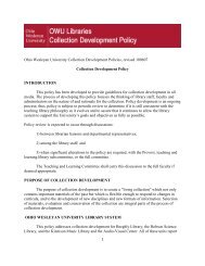 Collection Development Policy - Ohio Wesleyan University Libraries