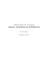 Student Notes To Accompany MS4214: STATISTICAL INFERENCE