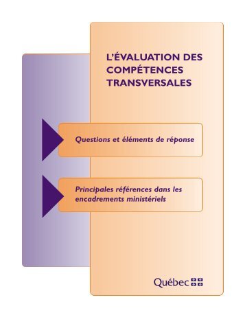 L’ÉVALUATION DES COMPÉTENCES TRANSVERSALES