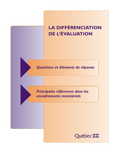 LA DIFFÉRENCIATION DE L’ÉVALUATION