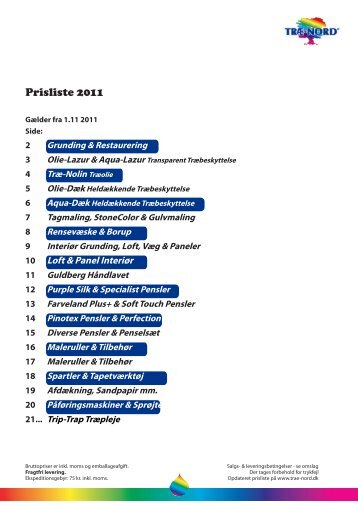 Prisliste 2011 - TrÃ¦ Nord