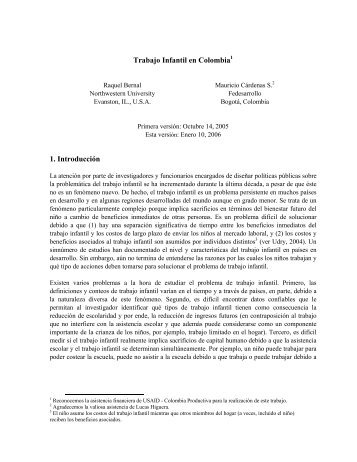 Trabajo Infantil en Colombia 1 Introducción