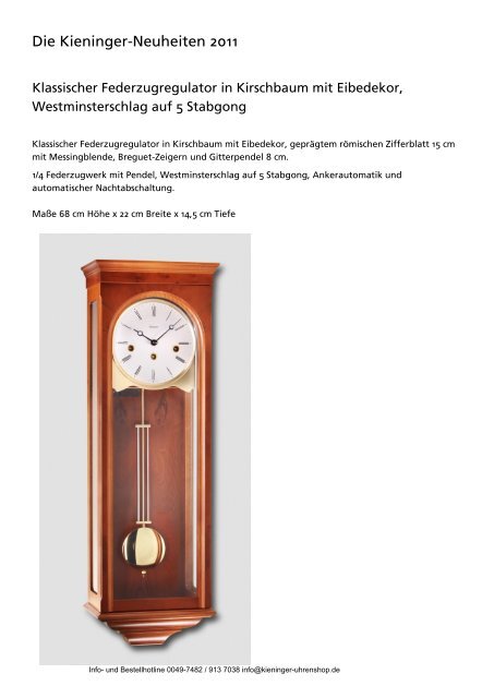 Uhrwerke Movements - Kieninger Uhrenshop