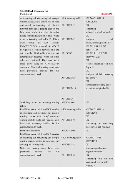 SIM300D AT Command Set - Distributed Systems and Networking