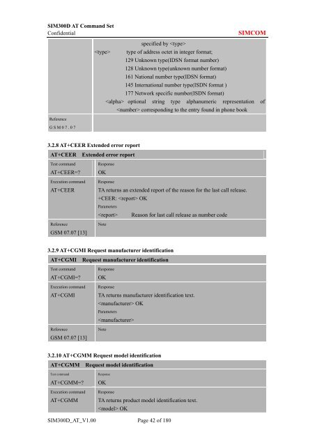 SIM300D AT Command Set - Distributed Systems and Networking