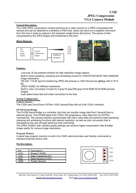 C328 JPEG Compression VGA Camera Module