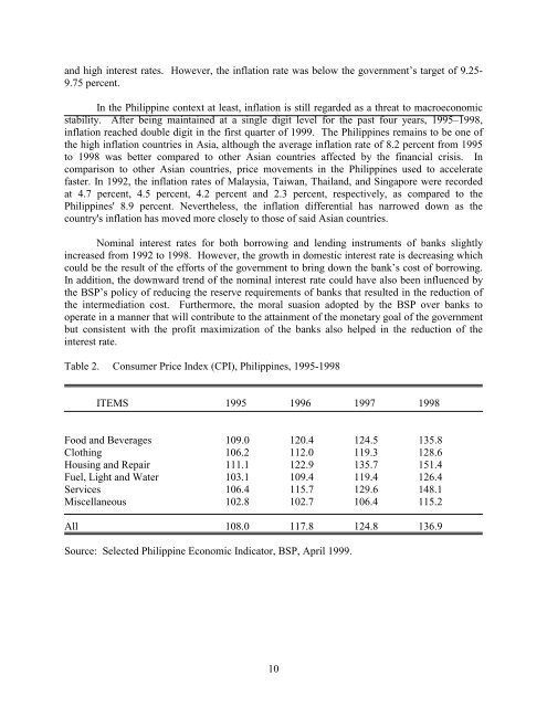 price stabilization measures and its effects on - Philippine Institute ...