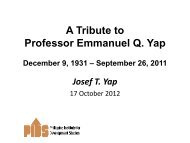 A Tribute to Professor Emmanuel Q Yap