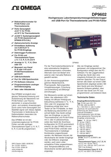 DP9602 Hochgenaues Labortemperaturmessgerät/Datenlogger mit ...
