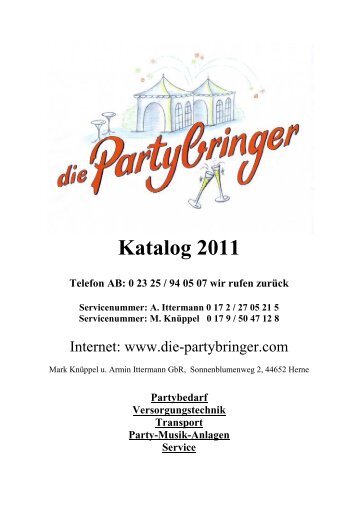 PBKatalog 2011 - Die Partybringer