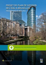 PROJET DE PLAN DE GESTION DE L’EAU A BRUXELLES