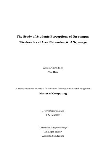 The Study of Students Perceptions of On-campus  ... - Research Bank