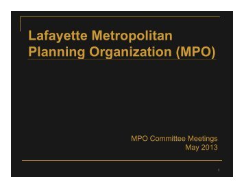 Lafayette Metropolitan Planning Organization (MPO)